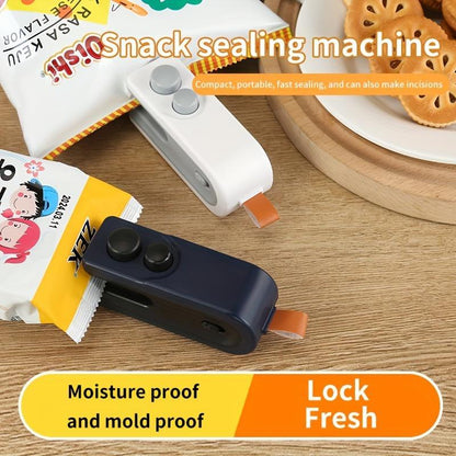 Portable Mini Bag Sealer, 1/2 Counts USB Rechargeable 2 in 1 Bag Sealer, Handheld Food Storage Machine, Kitchen Utensils & Gadgets