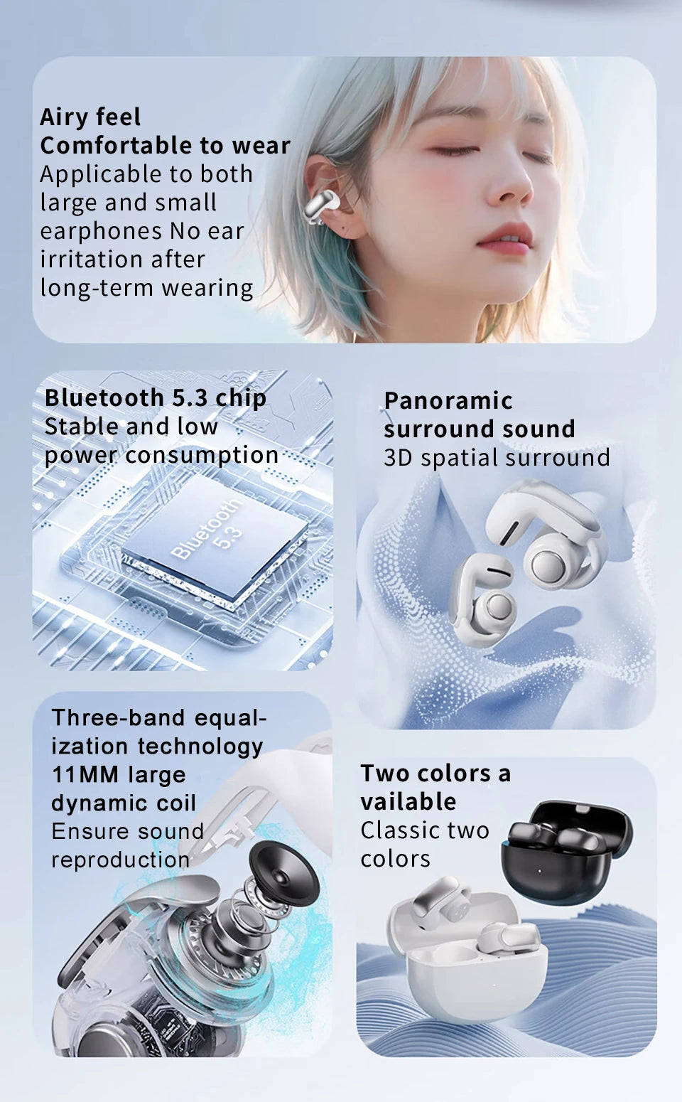 B0SE Ultra Open Ear Clip Headphones