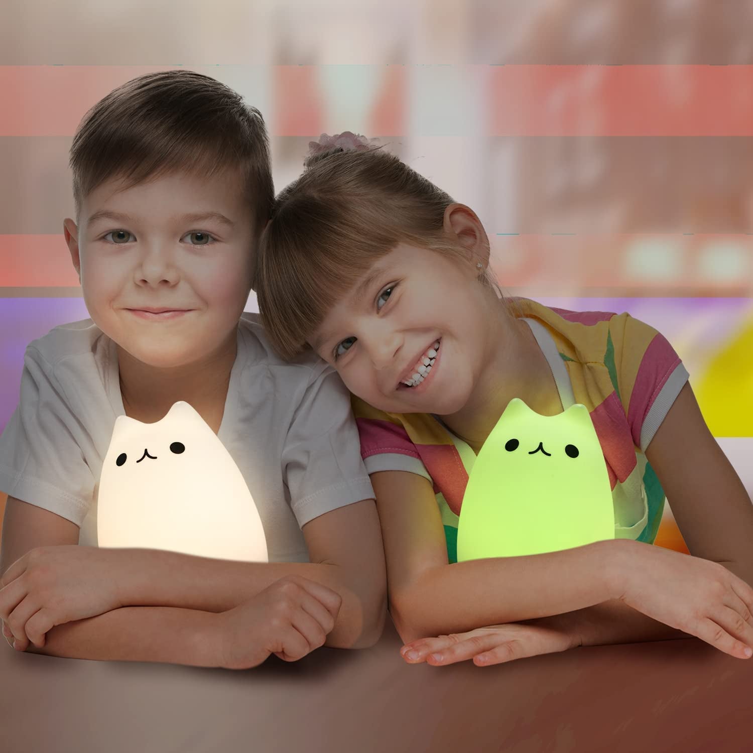 Cat Lamp, Remote Control Silicone Kitty Night Light for Kids Toddler Baby Girls Rechargeable Cute Kawaii Nightlight , White , 4 Piece Set - TechblyteCat Lamp, Remote Control Silicone Kitty Night Light for Kids Toddler Baby Girls Rechargeable Cute Kawaii Nightlight , White , 4 Piece Set7445009447440WhiteCat Lamp, Remote Control Silicone Kitty Night Light for Kids Toddler Baby Girls Rechargeable Cute Kawaii Nightlight , White , 4 Piece SetTechblyteMy StoreTechblyte