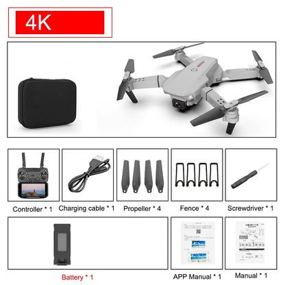 E88 Pro Foldable Quadcopter Drone - WIFI FPV, HD 4K Camera, Altitude Hold - TechblyteE88 Pro Foldable Quadcopter Drone - WIFI FPV, HD 4K Camera, Altitude Hold4K 1B (10)E88 Pro Foldable Quadcopter Drone - WIFI FPV, HD 4K Camera, Altitude HoldTechblyteMy StoreTechblyte